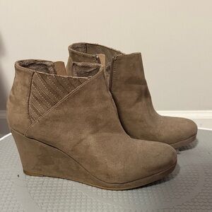 Rampage Brown Wedge Ankle Boots